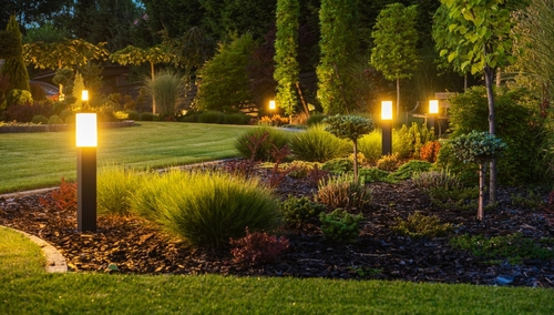 Battery store garden spotlights