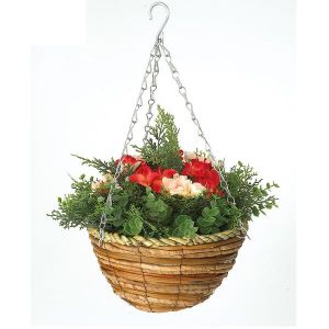 10" Artificial Begonia Hanging Basket