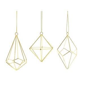 11cm Gold electroplated wire decorations in 3 designs