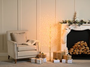 120cm Gold Micro LED Dewdrop Tree - Warm White