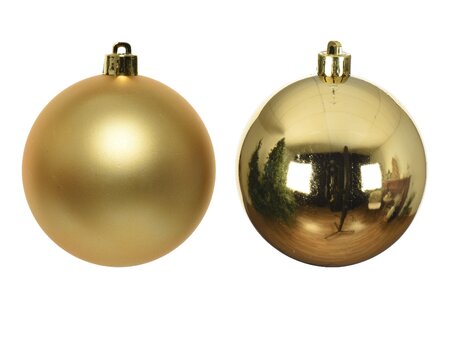 16 Gold Shiny & Matt Glass Baubles 3.5cm (d) - image 2