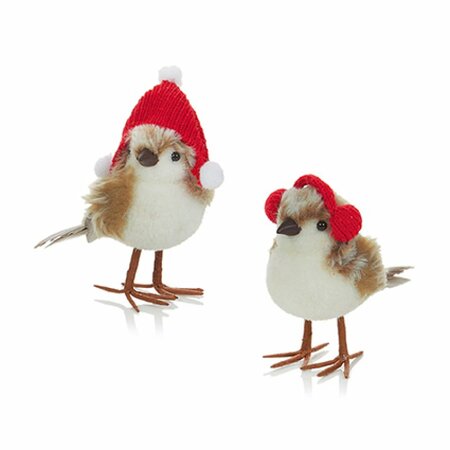 17cm Robin with Ear Muff Decoration