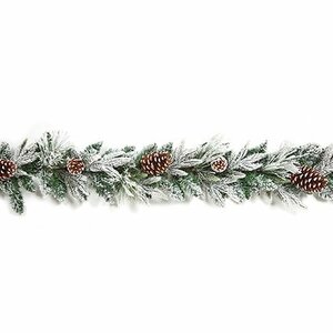 180cm Flocked Garland with Cones