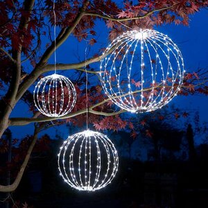 190 LED Twinkling Orb, Cool White 30cm
