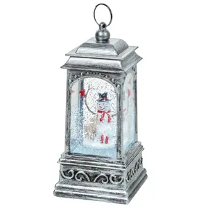 21cm Glitter Festive Spinner Lantern - Battery or Mains Operated - image 2