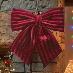 22cm Luxury Velvet Bow - Burgundy