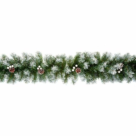 270cm Snow Tipped Garland with White Berries and Cones - image 1
