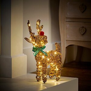 37cm Multi-Action 40 LED Big Nose Reindeer - Outdoor & Battery Operated - image 1