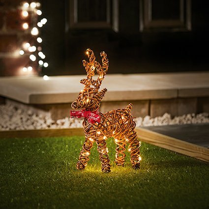 37cm Multi-Action 40 LED Reindeer - Outdoor & Battery Operated - image 1
