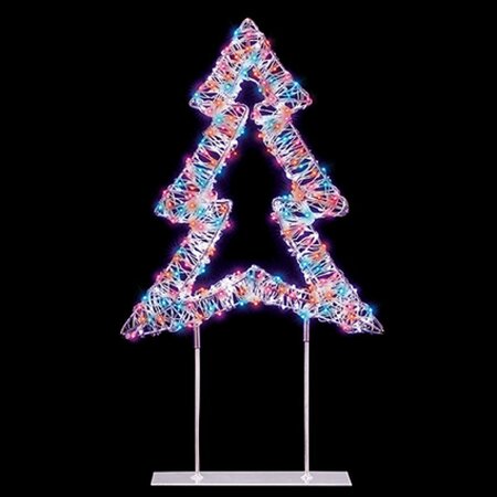 45cm White Table Top Tree with 720 Twinkling Rainbow LED - image 1