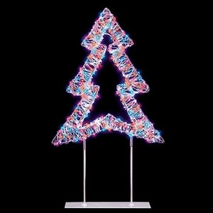 45cm White Table Top Tree with 720 Twinkling Rainbow LED - image 1