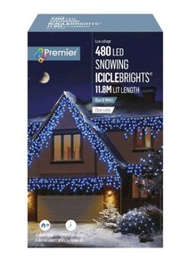 480 LED Snowing Iciclebrights - Blue & White with Timer