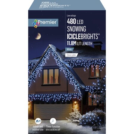 480 LED Snowing Iciclebrights - White