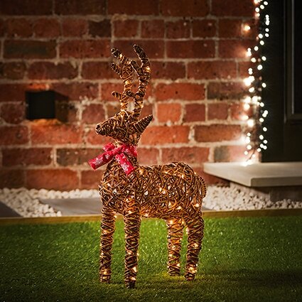 70cm Multi-Action 80 LED Reindeer - Outdoor & Battery Operated - image 1