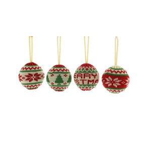 8cm Knitted Ball Ornament in 4 Designs