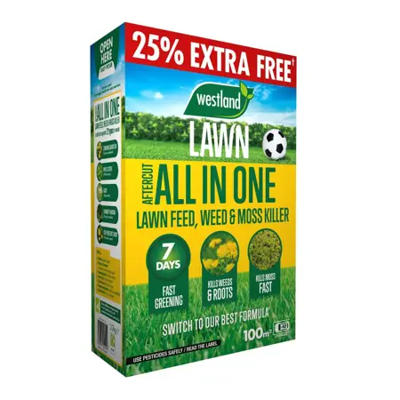 Aftercut All In One Lawn Feed, Weed & Moss Killer +25% 100sqm