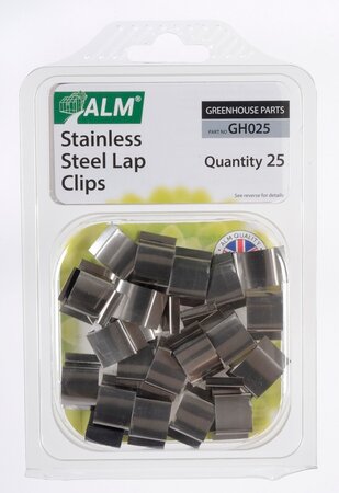 ALM Greenhouse Parts Stainless Steel Sprung Lap Clips Pack Of 25