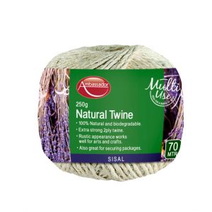 Ambassador Sisal Natural Twine 2 Ply 250G 70 Metre