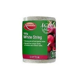Ambassador White Cotton String 100G 60 Metres