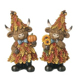 Autumnal Highland Cow Acorn Decoration