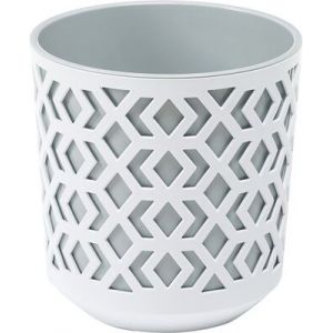 Aztec Pot 14Cm - White / Grey