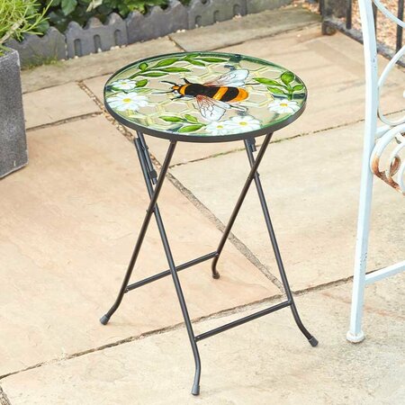Bee Hand Painted Glass Table 35x50cm