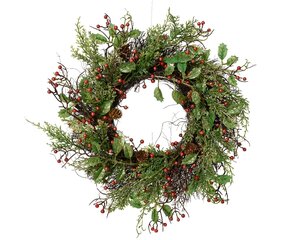 Berry Glitter Wreath with Red Berries 40cm
