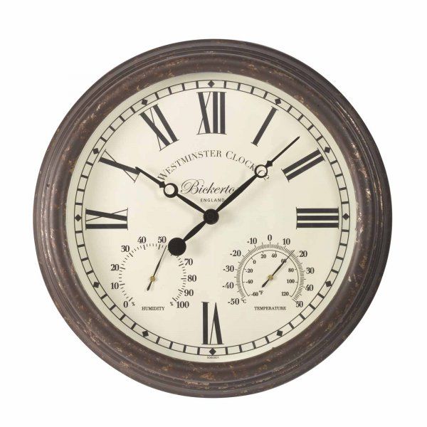 Bickerton Wall Clock & Thermometer 15 in HortiCentre Your Family