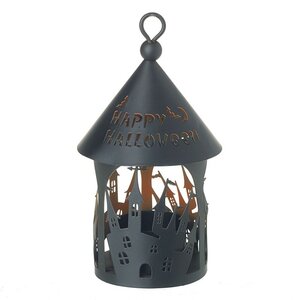 Black 'Happy Halloween' Mini Metal Lantern