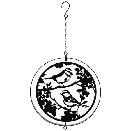 Black Metal Blue Tit Hanging Silhouette Orbit Spinner