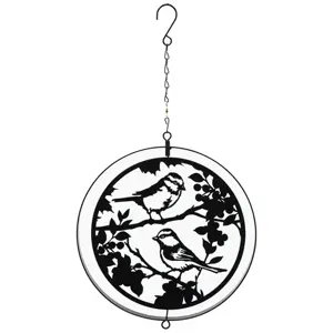 Black Metal Blue Tit Hanging Silhouette Orbit Spinner