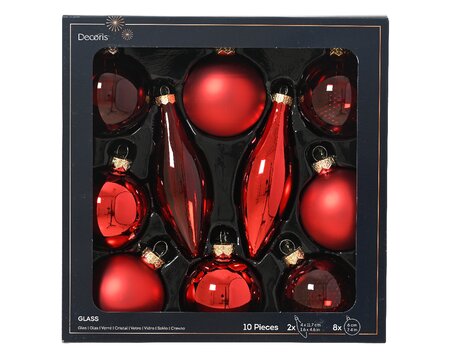 Box of 10 Assorted Red Baulbes - image 1