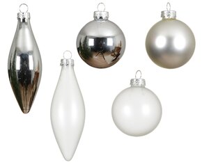 Box of 10 Assorted Silver Baulbes - image 2