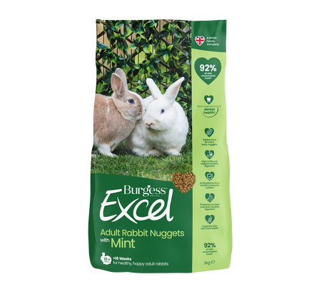 Burgess Excel Adult Rabbit Nuggets With Mint 3Kg