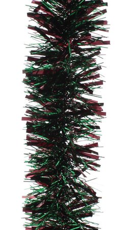 Burgundy/Rich Green Chunky Tinsel 200cm x 10cm