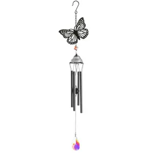 Butterfly Silhouette Windchime in Black