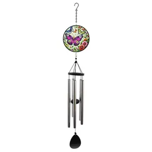 Butterfly Stained Glass Hanging Suncatcher Windchime