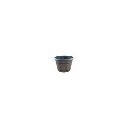 Cask Planter With Band 41Cm (16") - Chestnut