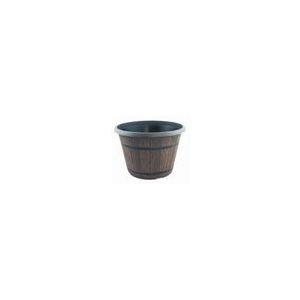 Cask Planter With Band 41Cm (16") - Chestnut