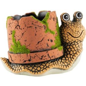 Cement Planter Turtle With Snail Pipe