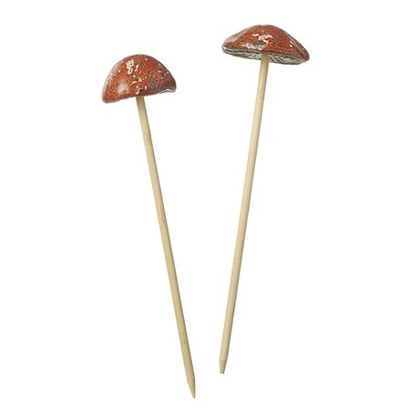 Ceramic Mushroom Stake 4X3.9X3.6cm