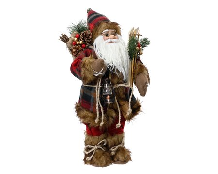 Christmas Red Check Santa 45cm