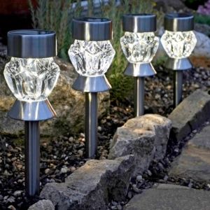 Crystal Solar Stainless Steel Light 4Pc Carry Pack