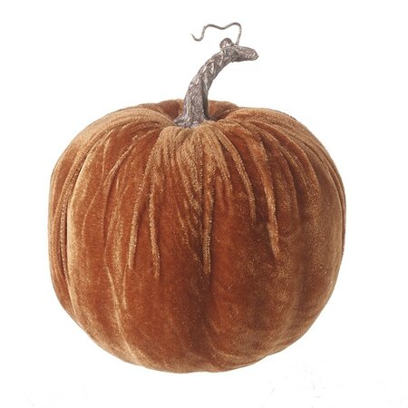 Dark Orange Velvet Pumpkin 15cm