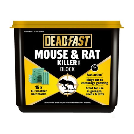 Deadfast Mouse & Rat Killer Plus 15 All Weather Bait Blocks