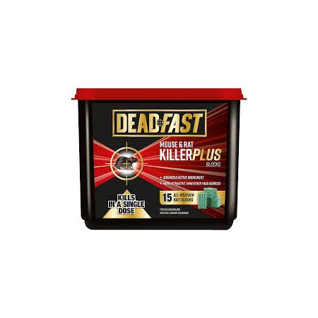 Deadfast Mouse & Rat Killer Plus 15 All Weather Bait Blocks
