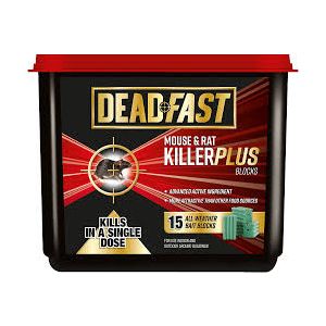 Deadfast Mouse & Rat Killer Plus 15 All Weather Bait Blocks