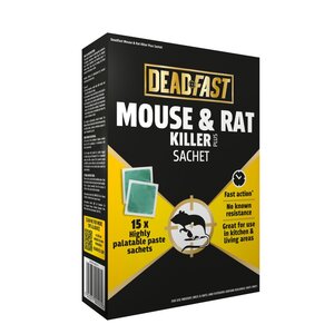 Deadfast Mouse & Rat Killer Plus Sachets 15 Paste Baits