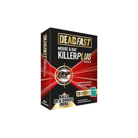 Deadfast Mouse & Rat Killer Plus Sachets 15 Paste Baits