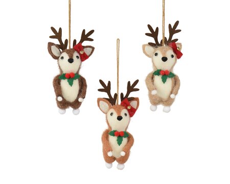 Deer Wool Assorted H15cm